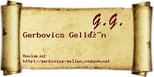 Gerbovics Gellén névjegykártya